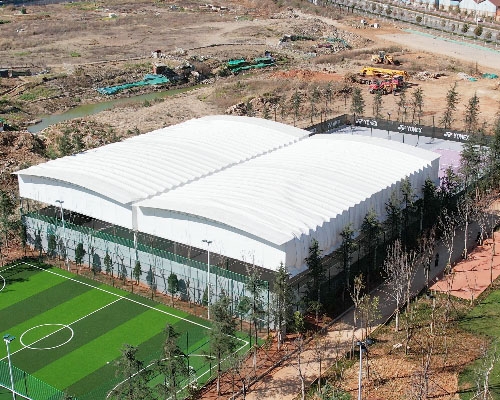 Electric stadium canopy of Yunye Sports Center in Xishan District, Kunming