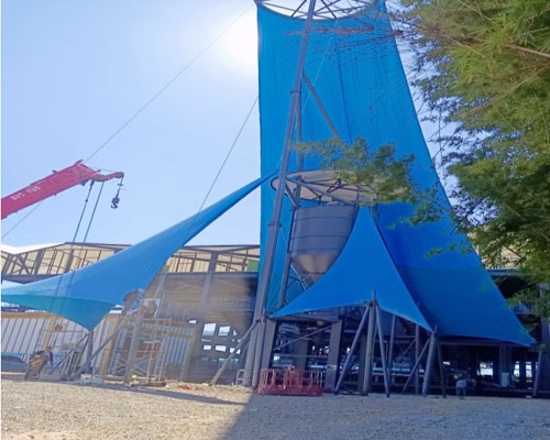 Tensioned membrane structure of Kunming state-owned enterprise sewage treatment plant