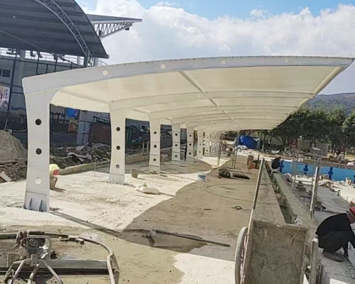 Steel membrane structure parking shed of a certain military unit in Baoshan